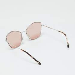 Pre Owned Miu Miu Silver Tone/Pink SMU60V Cat Eye Sunglasses 