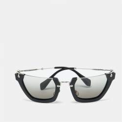 Miu Miu Black/Grey Gradient SMU12Q Wink Semi-Rimless Sunglasses