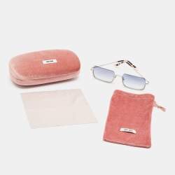 Miu Miu Blue Gradient SMU 70 U Crystals Square Frame Sunglasses