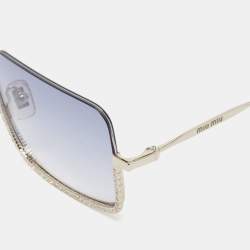 Miu Miu Blue Gradient SMU 70 U Crystals Square Frame Sunglasses
