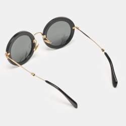 Miu Miu Black SMU 13N Round Sunglasses