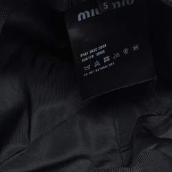 Miu Miu Black Logo Embroidered Cotton Baseball Cap S