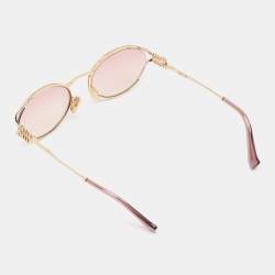 Pre Owned Miu Miu Pink Gradient SMU52Y Logo Oval Sunglasses