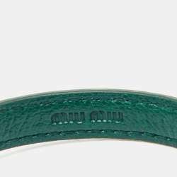 Miu Miu Crystal Green Leather Bracelet