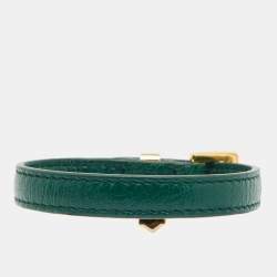 Miu Miu Crystal Green Leather Bracelet