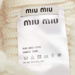 Miu Miu White Logo Applique Shearling Head band