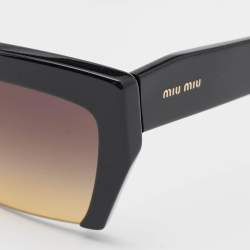 Miu Miu Black/Brown Gradient SMU 110S Rasoir Half Rim Sunglasses