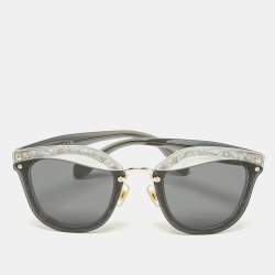 Miu Miu Black/Grey SMU03T Glitter Reveal Cat Eye Sunglasses