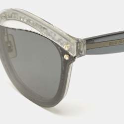 Miu Miu Black/Grey SMU03T Glitter Reveal Cat Eye Sunglasses