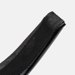 Miu Miu Black Patent Leather Logo Plaque Detail Headband 