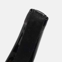 Miu Miu Black Patent Leather Logo Plaque Detail Headband 