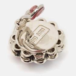  Miu Miu Rebels Crystals Silver Tone Clip On Earrings