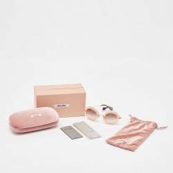 Miu Miu Peach/Brown Gradient SMU13N Round Sunglasses
