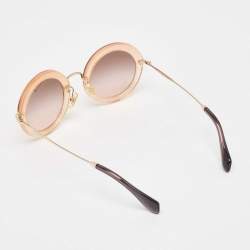 Miu Miu Peach/Brown Gradient SMU13N Round Sunglasses
