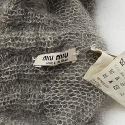 Miu Miu Grey Mohair Rib Knit Beanie M
