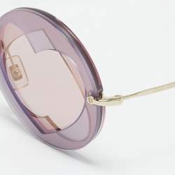Miu Miu Purple/Pink SMU01S Cut Out Heart Round Sunglasses