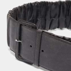 Miu Miu Grey Pleated Leather Waist Belt 75CM