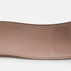 Miu Miu Old Rose Croc Embossed Patent Leather Buckle Belt 75CM
