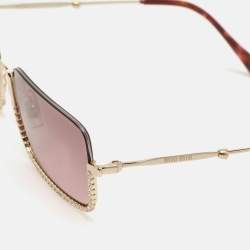 Miu Miu Purple Gradient SMU 70U Crystals Frame Rectangle Sunglasses