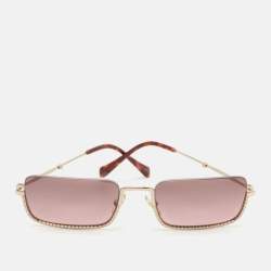Miu Miu Purple Gradient SMU 70U Crystals Frame Rectangle Sunglasses