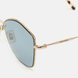 Miu Miu Blue/Gold Gradient SMU 60V Butterfly Sunglasses