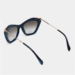 Miu Miu Navy Blue/Grey Gradient SMU 03P Crystals Cat Eye Sunglasses
