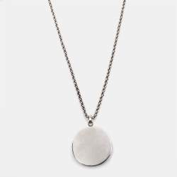 Miu Miu Crystals Two Tone Pendant Necklace