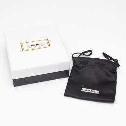 Miu Miu Crystals Two Tone Pendant Necklace