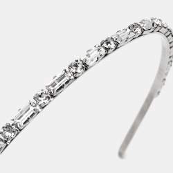 Miu Miu Crystals Silver Tone Headband