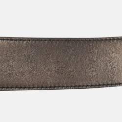 Miu Miu Black Leather Crystal Buckle Belt 80 CM
