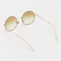 Miu Miu Beige/White Gradient Crystals Embellished Round Sunglasses