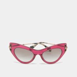 Miu Miu Pink/Black Gradient SMU04P Crystals Cat Eye Sunglasses