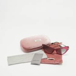 Miu Miu Pink/Black Gradient SMU04P Crystals Cat Eye Sunglasses