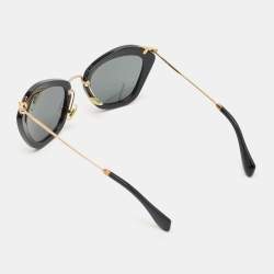Miu Miu Black/Gold SMU 10N Cat Eye Sunglasses