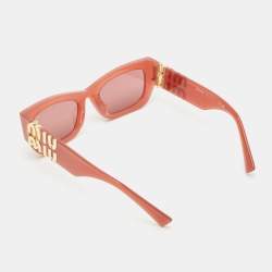 Miu Miu Brick Red SMU 09W Logo Cat Eye Sunglasses