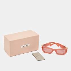 Miu Miu Brick Red SMU 09W Logo Cat Eye Sunglasses