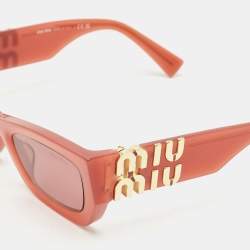 Miu Miu Brick Red SMU 09W Logo Cat Eye Sunglasses