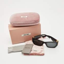 Miu Miu Black SMU09W Rectangular Sunglasses