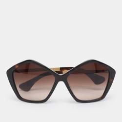 Pre Owned Miu Miu Brown Havana SMU11N Pentagon Gradient Sunglasses