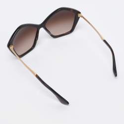 Pre Owned Miu Miu Brown Havana SMU11N Pentagon Gradient Sunglasses