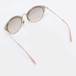Pre Owned Miu Miu Grey/Gold SMU53R Round Sunglasses