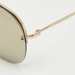 Pre Owned Miu Miu Gold Mirrored SMU 53P Aviator Sunglasses