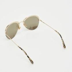Pre Owned Miu Miu Gold Mirrored SMU 53P Aviator Sunglasses