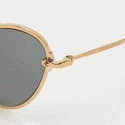Pre Owned Miu Miu Black/Gold SMU 55R Butterfly Sunglasses
