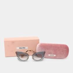 Pre Owned Miu Miu Grey Gradient Layered SMU02S Butterfly Sunglasses