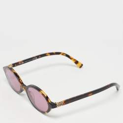 Pre Owned MIU MIU Tortoise Brown/Pink SMU04Z Regard Oval Sunglasses