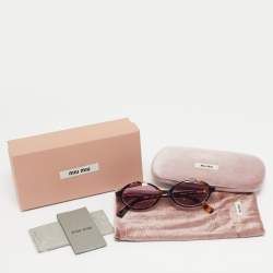 Pre Owned MIU MIU Tortoise Brown/Pink SMU04Z Regard Oval Sunglasses