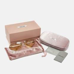 Pre Owned Miu Miu Yellow SMU A50 Runway Oval Sunglasses