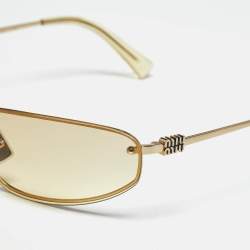 Pre Owned Miu Miu Yellow SMU A50 Runway Oval Sunglasses