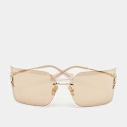 Pre Owned Miu Miu Brown/Gold Tone Gradient SMU 54Y Aube Sunglasses